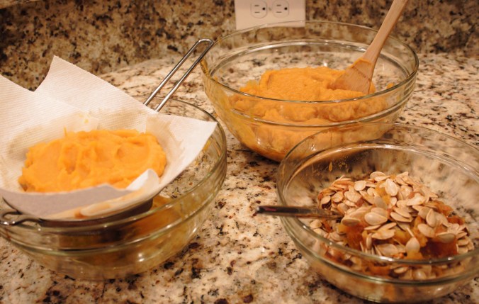 All this goodness came from two tiny little baby pie punkins!