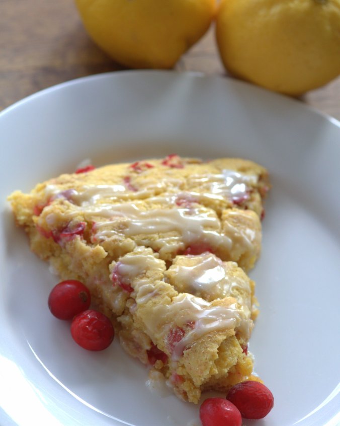 Lemon Cranberry Scones with Lemon Glaze | www.thebahamallama.com