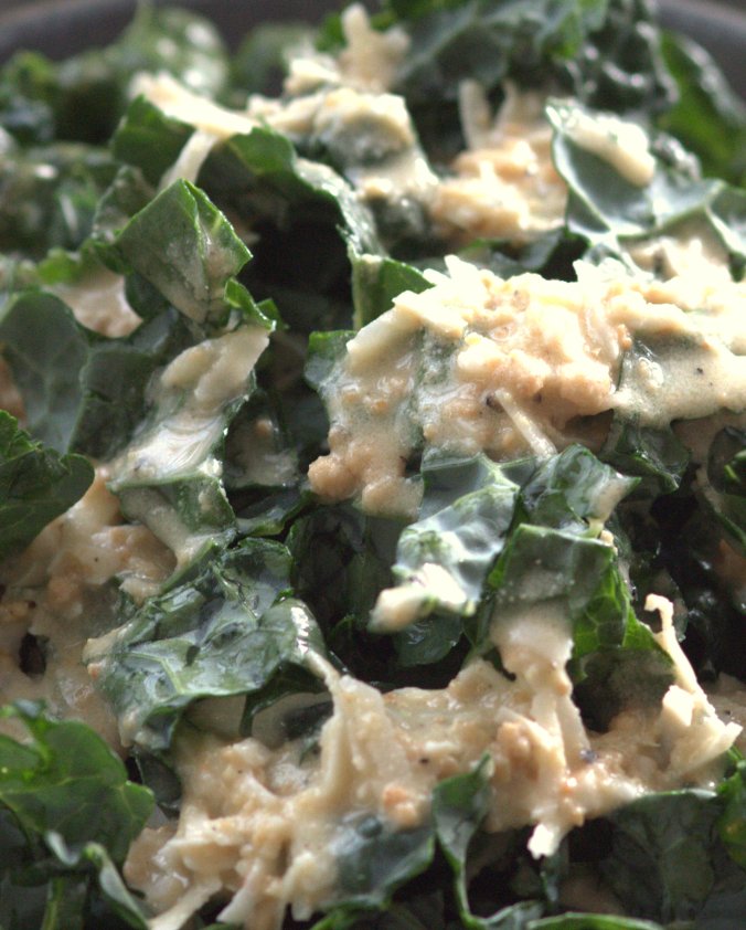 Kale Salad with Cashew Butter Vinaigrette | www.thebahamallama.com