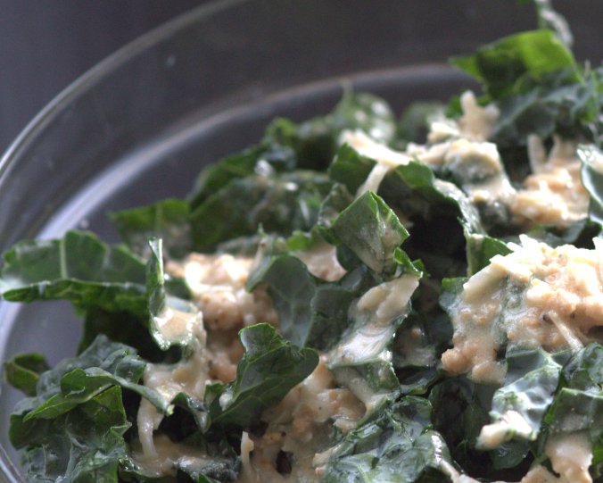 Kale Salad with Cashew Butter Vinaigrette | www.thebahamallama.com