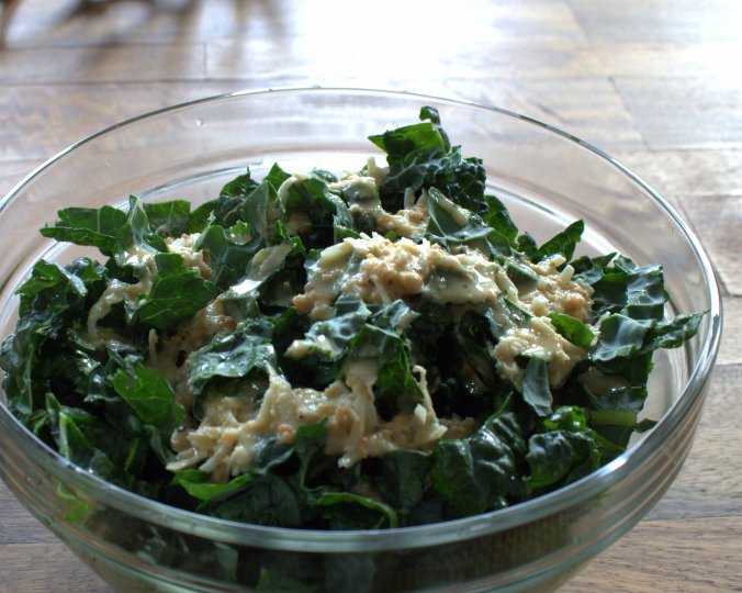 Kale Salad with Cashew Butter Vinaigrette | www.thebahamallama.com